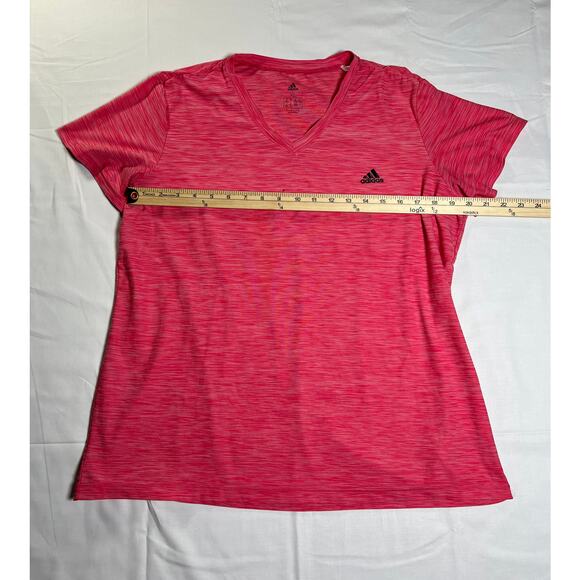 Adidas Women's V-neck Tee, Pink, Size XL, Fair Condition - Picture 4 of 7